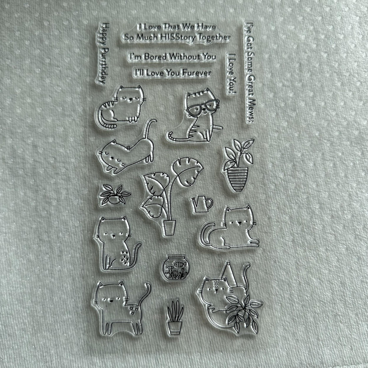 Animal Stamp Cat Background Birthday Card Silicone Stamp DIY Scrapbooking