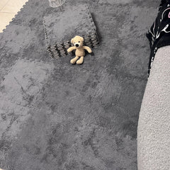 9pcs Plush Puzzle Foam Floor Mat Soft Interlocking Carpet Fluffy Area Rug