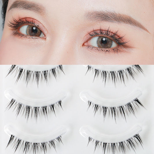 Natural Look False Eyelashes Short & Japanese Lashes Clear Band