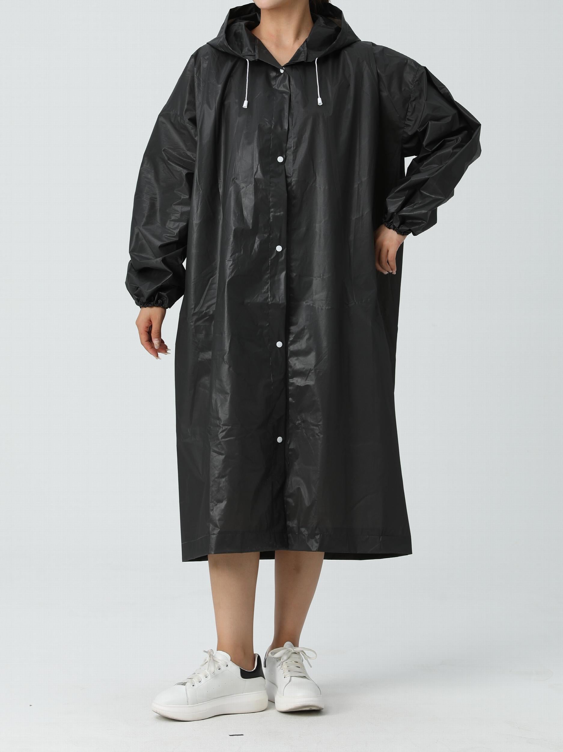 Reusable Rain Poncho for Adults with Hood