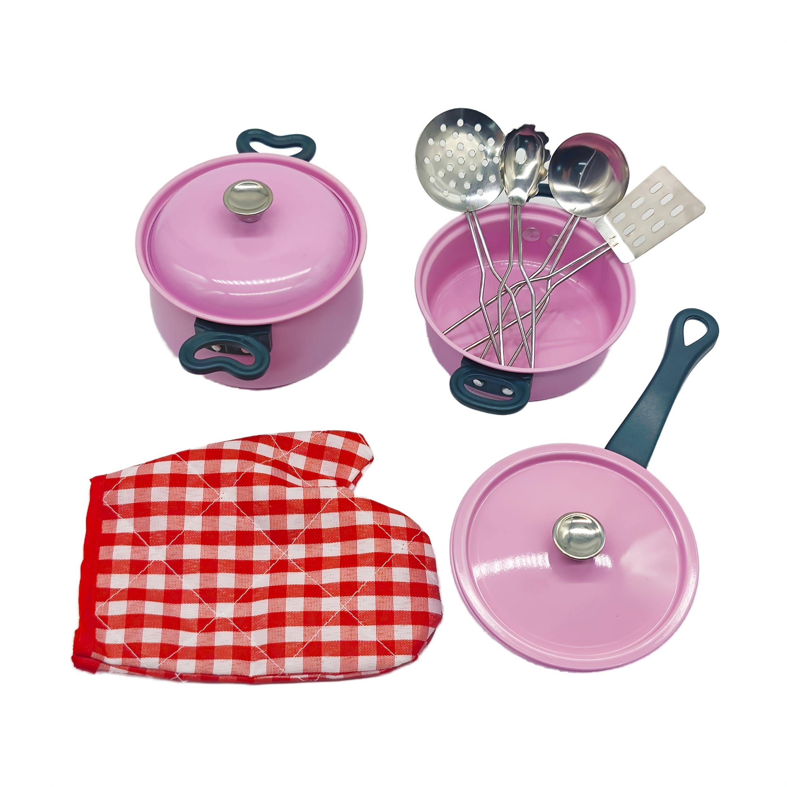 Pink Stainless Steel Cooking Set for Kids