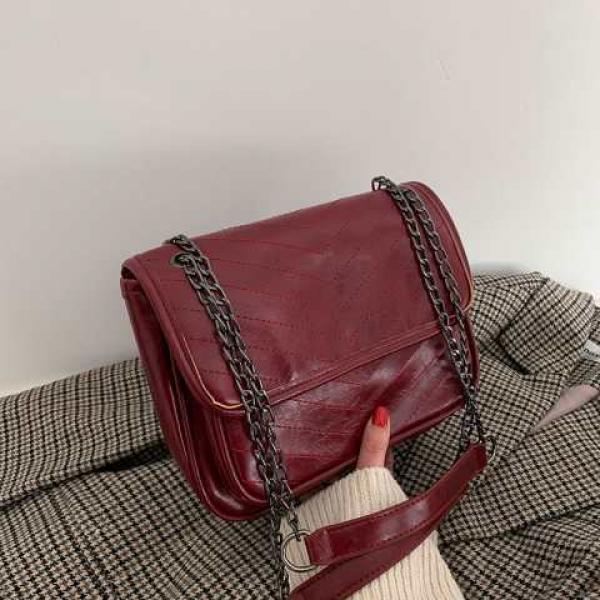 Texture Women's Chain Shoulder Messenger Bag Large Capacity
