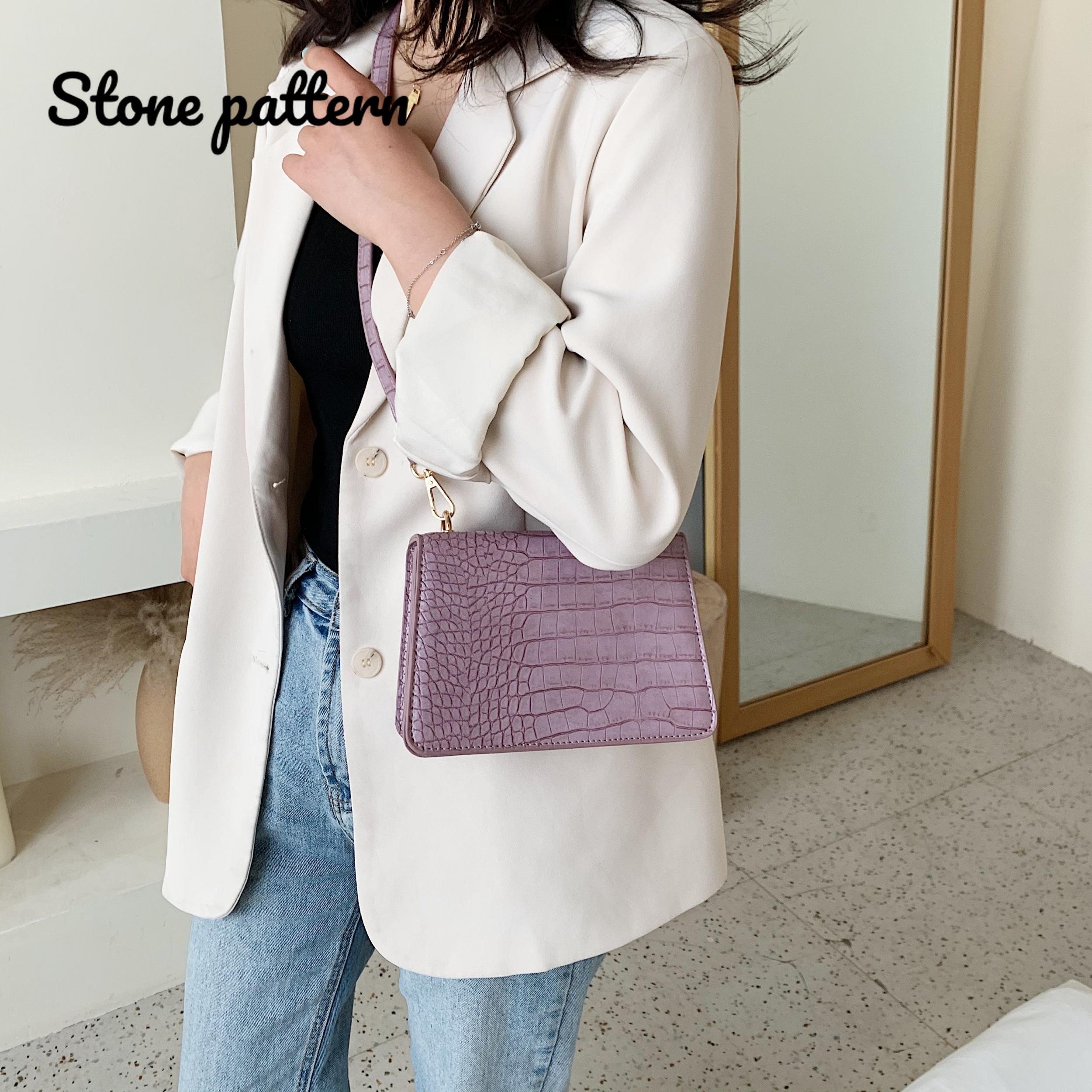 Crocodile Pattern Crossbody Bags Women Chain Shoulder Handbags