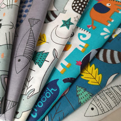 8pcs Cartoon Pattern Twill Cotton Fabric Precut DIY Sewing Bed Sheet Doll Cloth