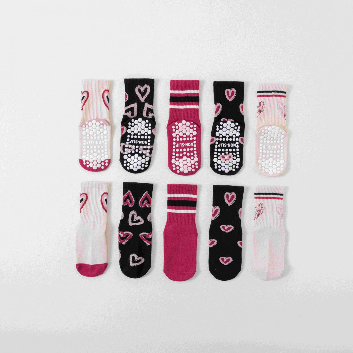 5 Pairs Kids' Floor Socks, Non-Slip & Warm for Autumn/Winter