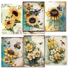 Bee Theme Scrapbook Paper 16 Sheets A5 20lb 98 Brightness - Clearance Sale