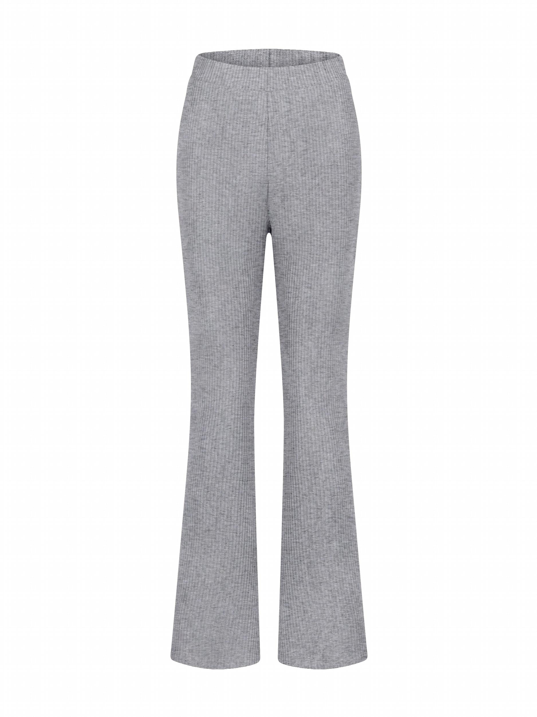 Ribbed Flared Pants Casual Women's Clothing