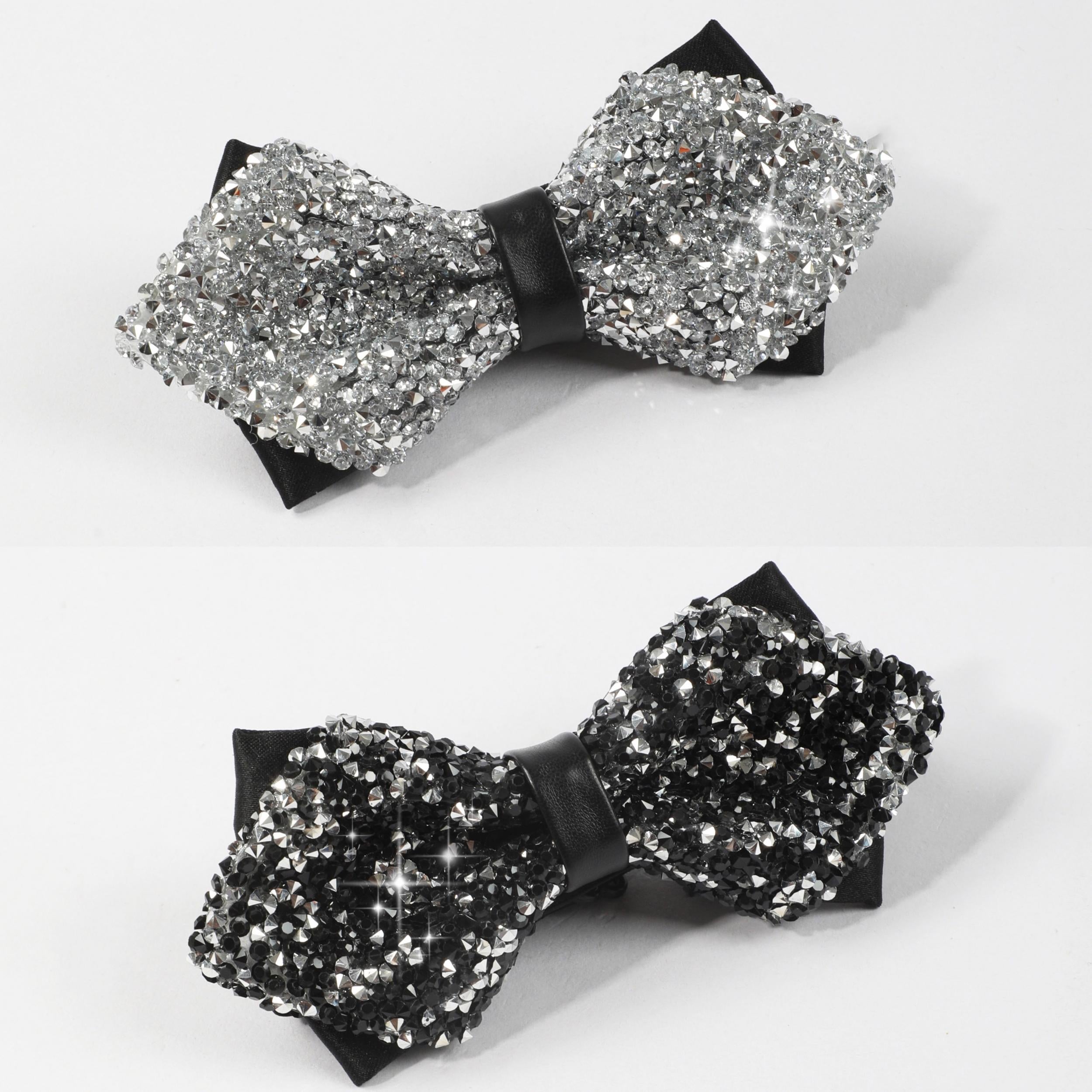 Rhinestone Gypsophila Double Layer Bow Tie For Men