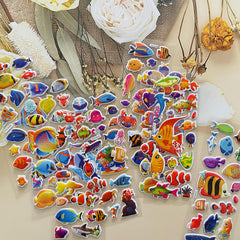Ocean Fish World Stickers - Marine Animal Decals for DIY Scrapbooking