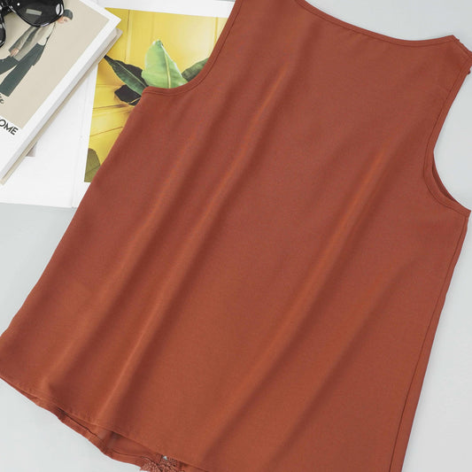 Sexy Lace Splicing V Neck Cami Top
