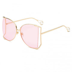 Oversized Butterfly Hollow Sun Glasses Women Y2K Gradient Metal Glasses