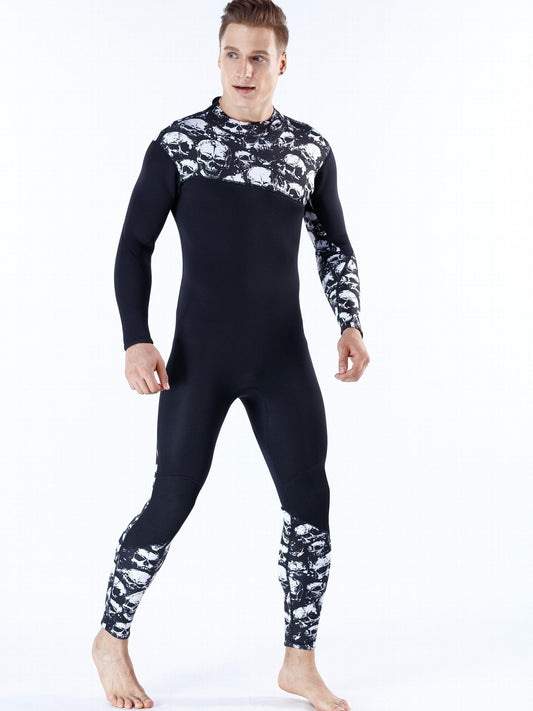 Men's Skulls Neoprene Diving Suit Warm Anti Jellyfish Cold Proof One Piece