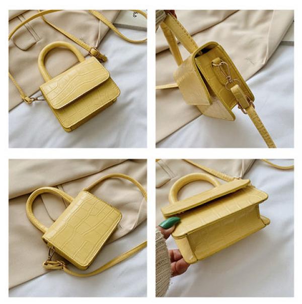 Crocodile Pattern Shoulder Bag Small Square Crossbody Bag
