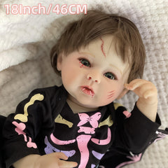 18 Inch Autumn Reborn Doll with Rooted Hair & 3D Painted Skin