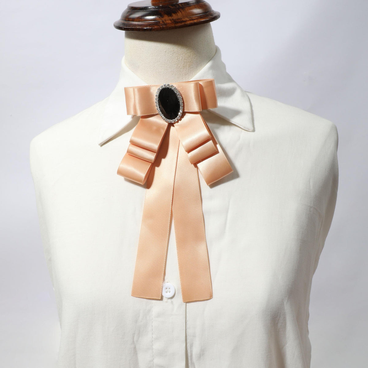 Khaki Layer Bow Tie with Rhinestone Inlay for Party Prom Dress