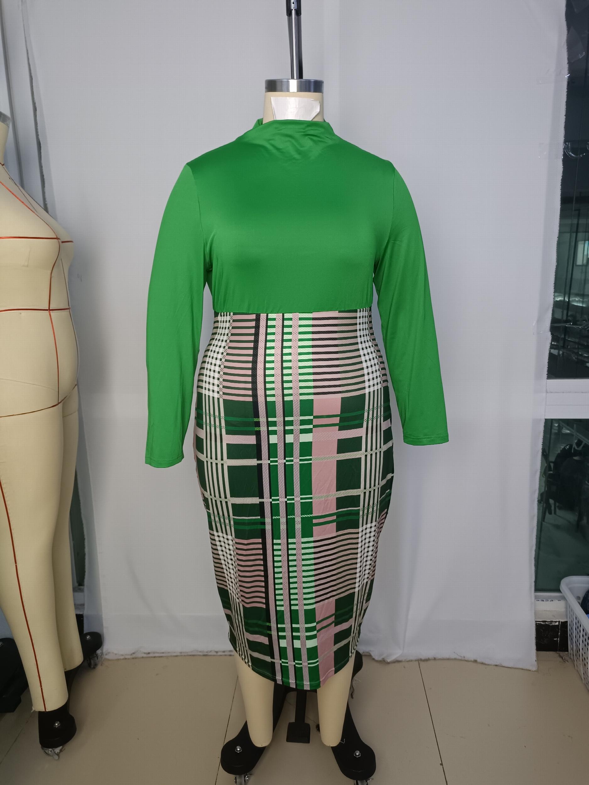  Mock Neck Bodycon Midi Dress
