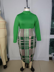  Mock Neck Bodycon Midi Dress