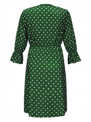 Polka Dot Ruffle Sleeve Maternity Dress