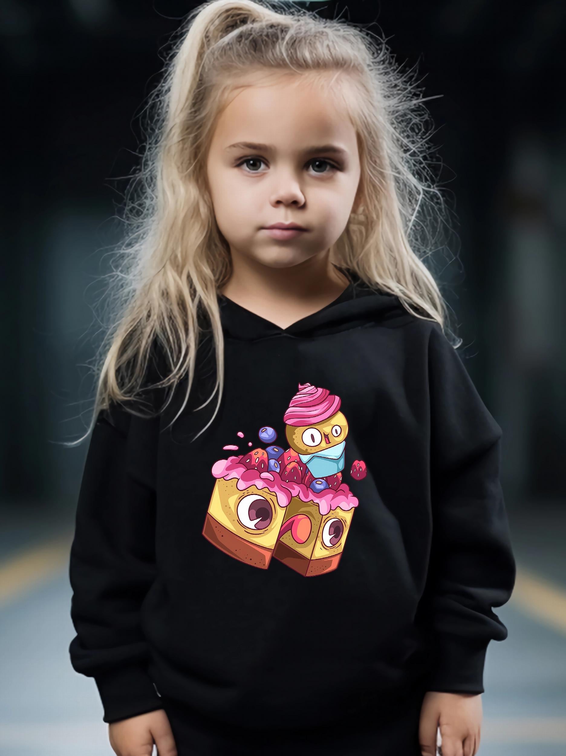 Cartoon Cake Pattern 2pcs Activewear Girls Sports Outfits Running Gift