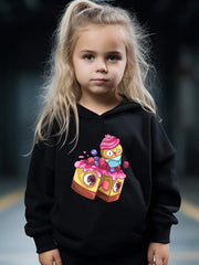 Cartoon Cake Pattern 2pcs Activewear Girls Sports Outfits Running Gift