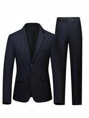 Men's Two Button Suit Jacket & Dress Pants Set - Business Dinner Wedding