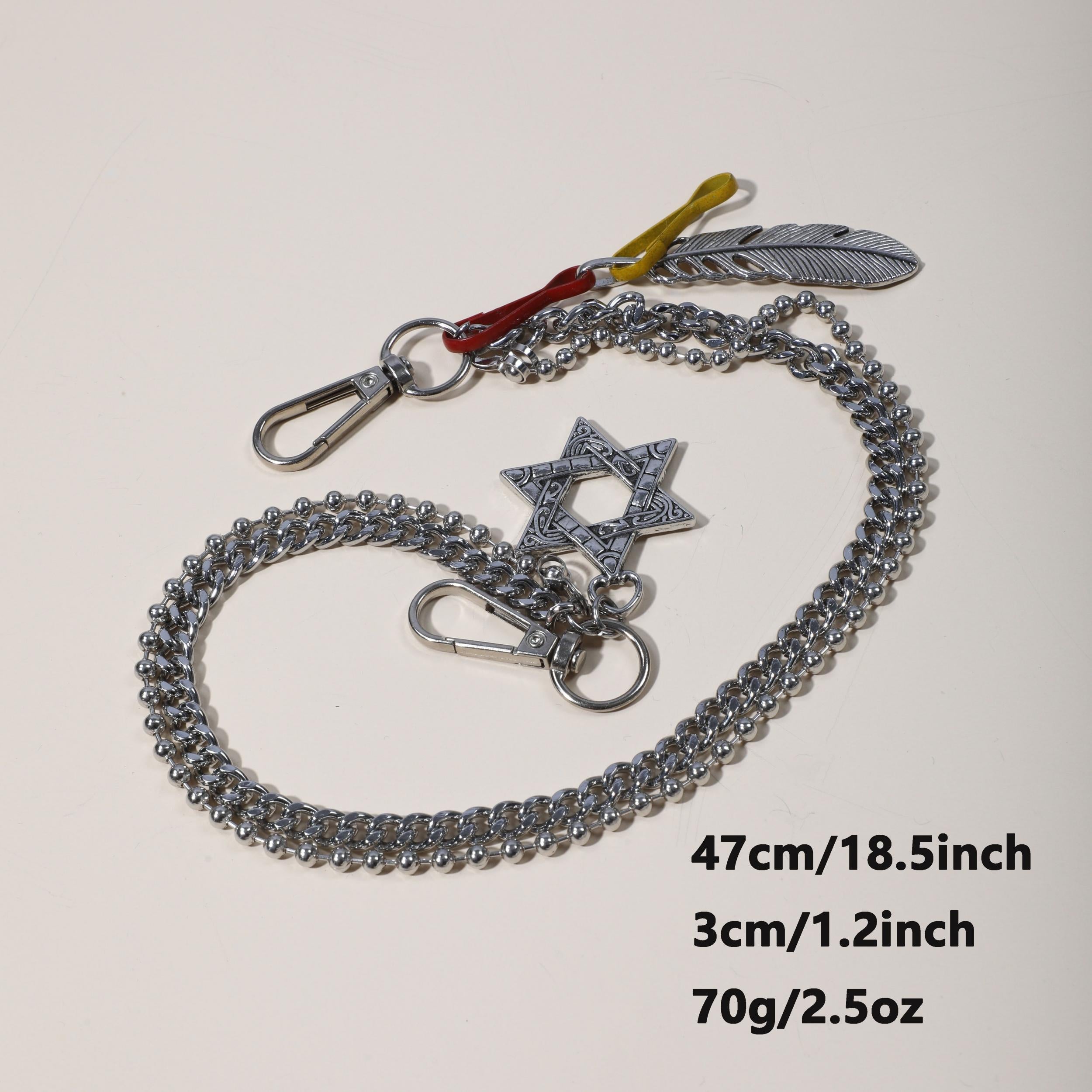 Men's Six Pointed Star Leaf Pants Chain