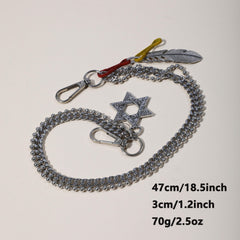 Men's Six Pointed Star Leaf Pants Chain