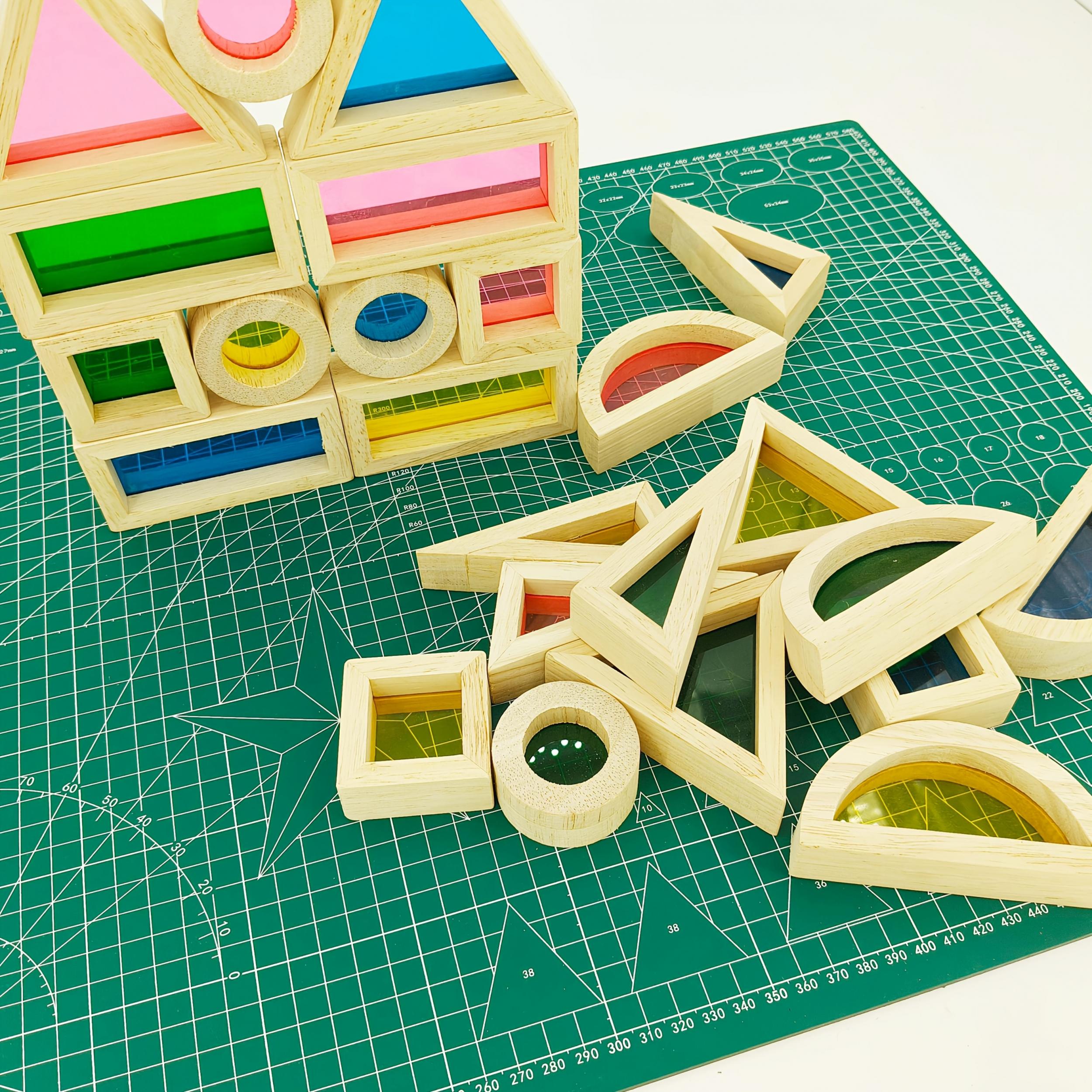 Colorful Wooden Building Blocks Learning Puzzle Toy Children Educational Game
