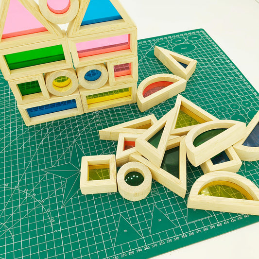 Colorful Wooden Building Blocks Learning Puzzle Toy Children Educational Game
