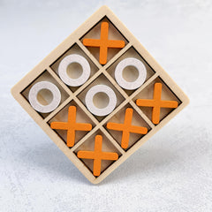 Colorful Wooden Tic Tac Toe Game for Two Players