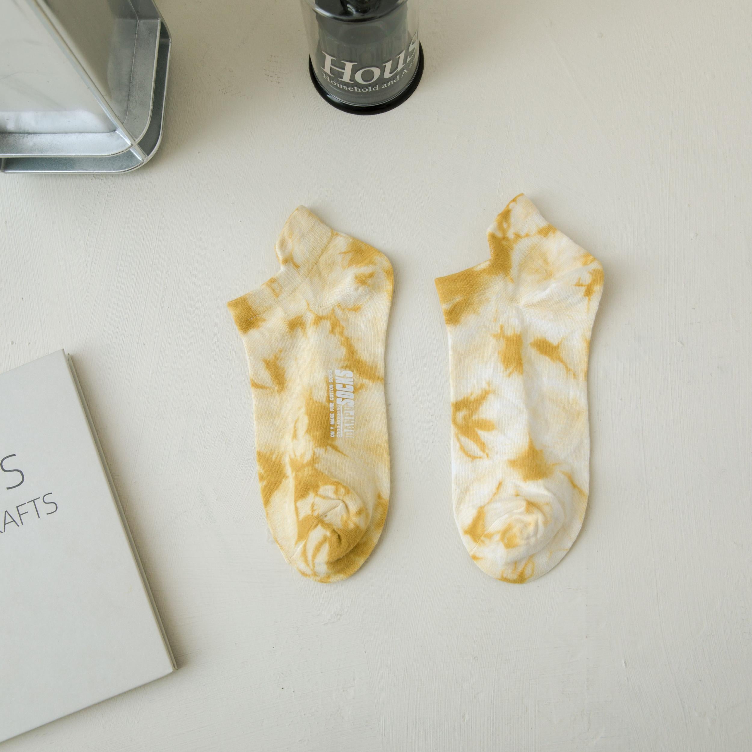 Tie Dye Letter Print Socks Women's Ankle Stockings