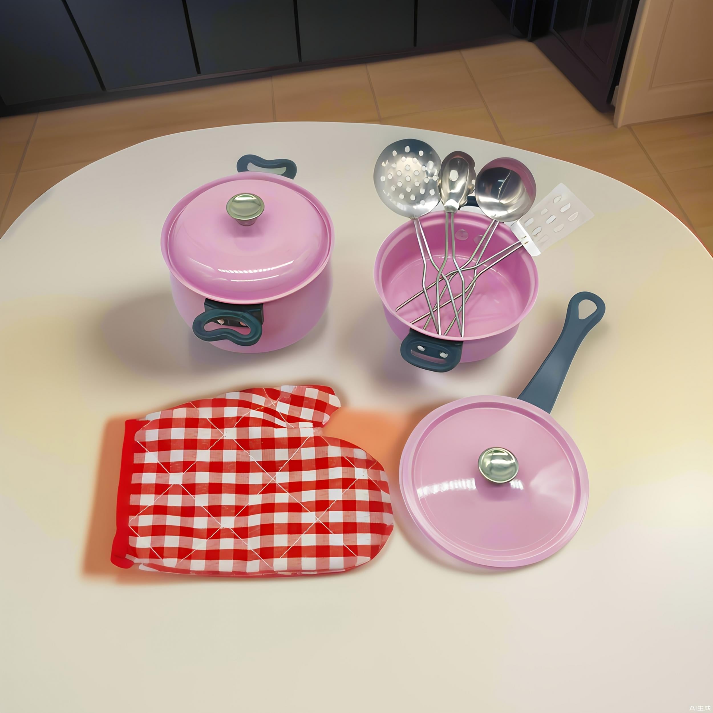 Pink Stainless Steel Cooking Set for Kids