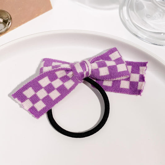 Colorful Plaid Bowknot Hair Tie Elastic Hair Tie Hair Accessories For Women