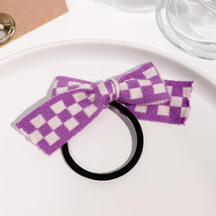 Colorful Plaid Bowknot Hair Tie Elastic Hair Tie Hair Accessories For Women