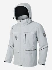 Men's Hooded Windbreaker Jacket Large Pocket Warm Jacket For Winter