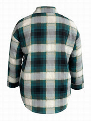  Women's Plaid Print Long Sleeve Button Up Top