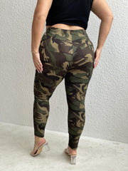Women's Plus Camo High Rise Skinny Trousers