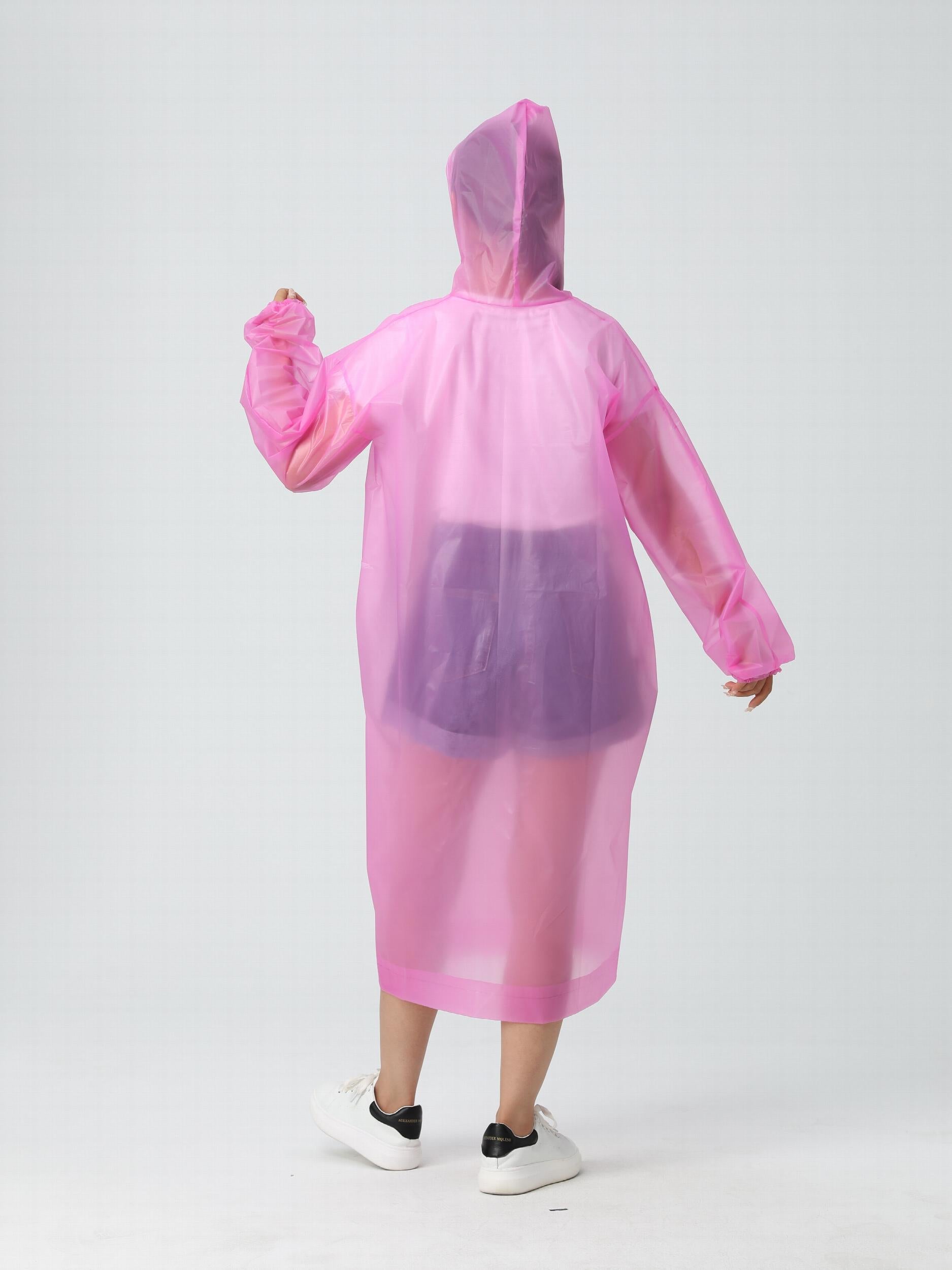 Reusable Rain Poncho for Adults with Hood
