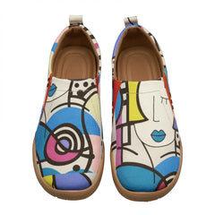 Women's Beauty Printed Shoes Round Toe Slip On Low Canvas Light Shoes