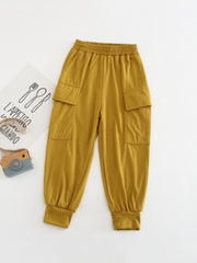 3pcs Boy's Casual Sweatpants Comfy Solid Trousers With Pockets
