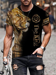 Men's Lion Graphic T shirt 3D Print Crew Neck Top Tee For Summer