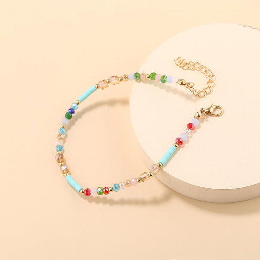 Colorful Beaded Anklet Boho Style Bracelet Women Girl
