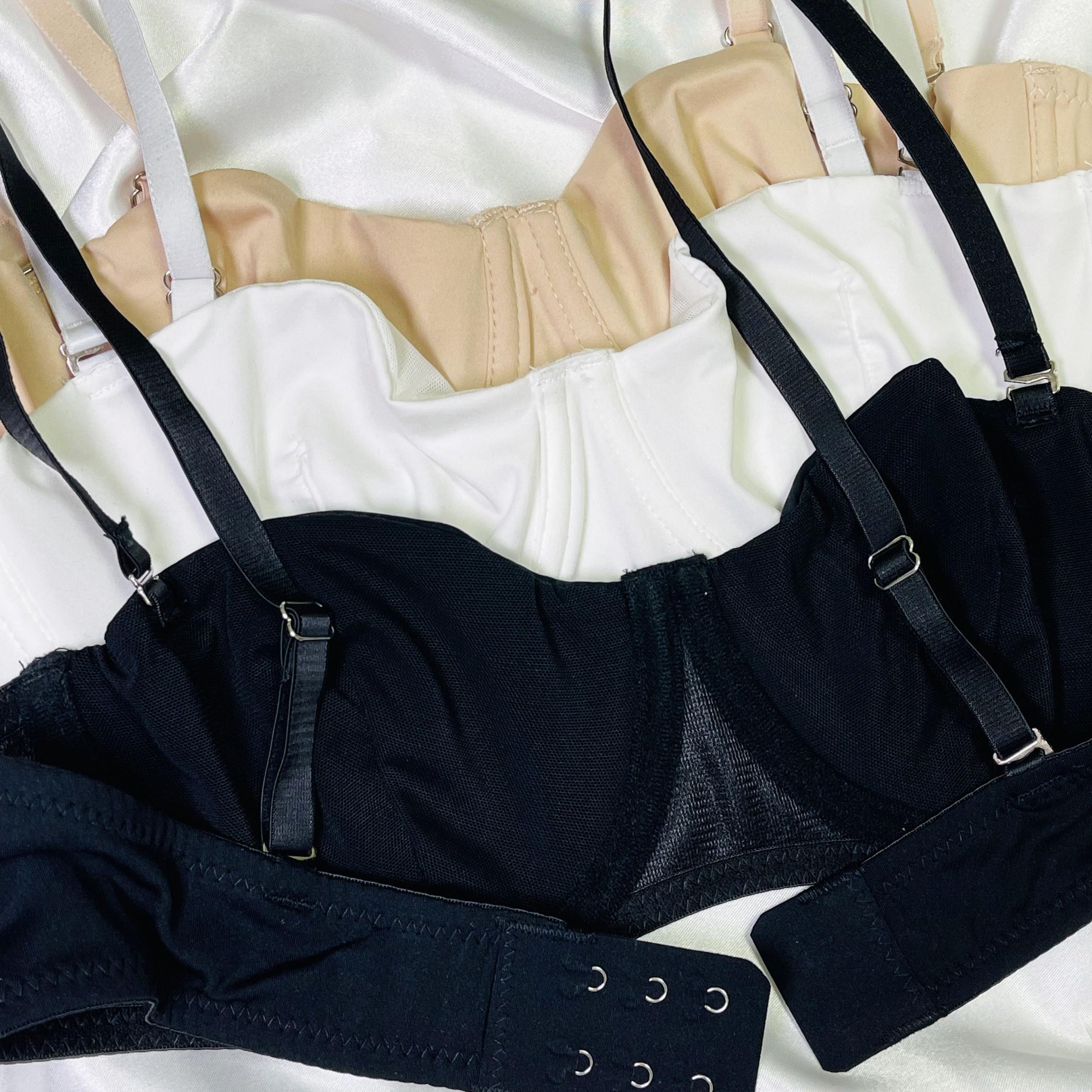 3pcs Solid Push Up Bras Comfy & Breathable Intimates Bra