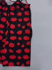 Cloud Print Lounge Romper Crew Neck Spaghetti Strap Women's Loungewear
