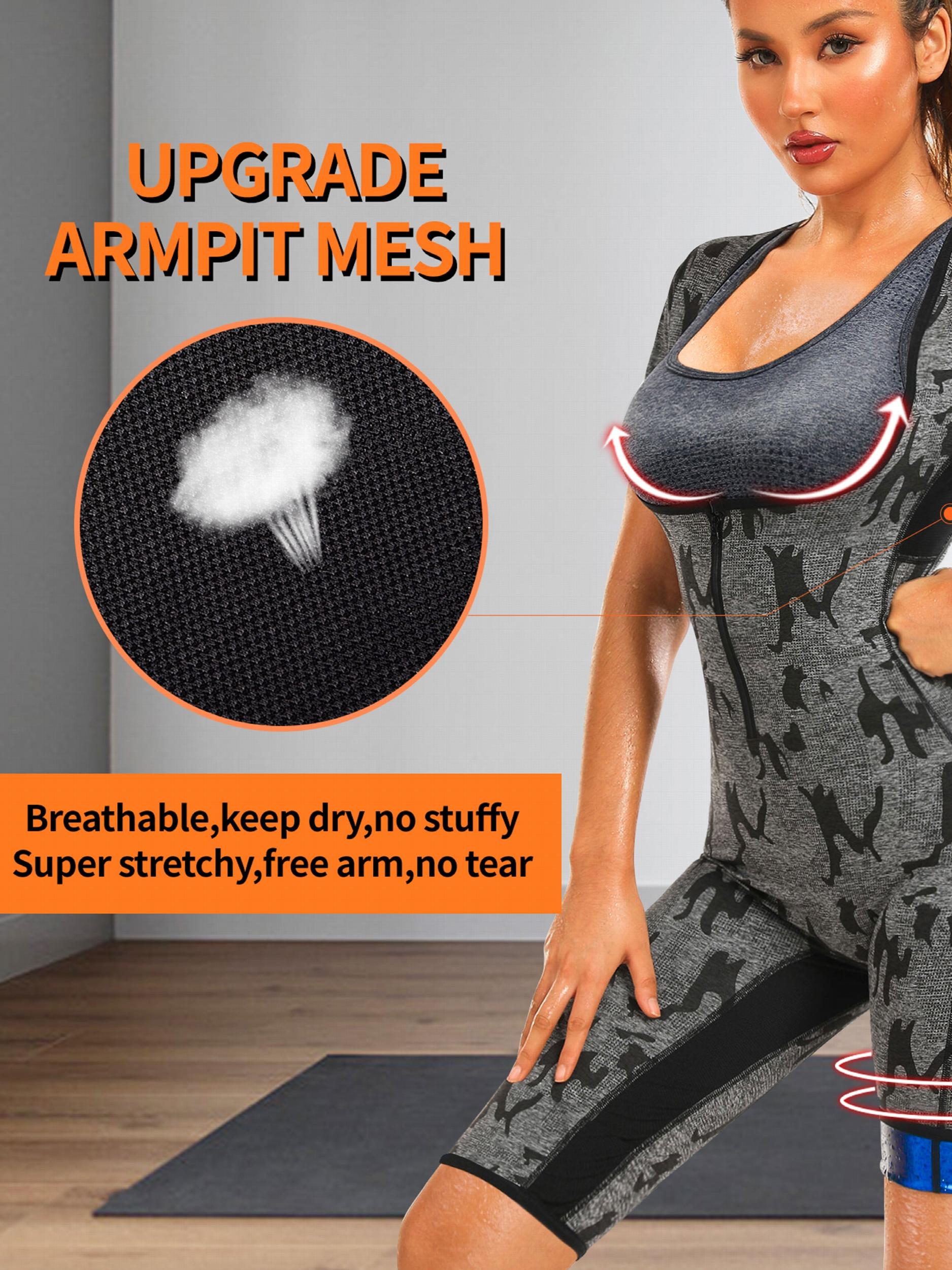 Women's Sauna Suit Sweat Shirt Slimming Vest with Mesh for Weight Loss
