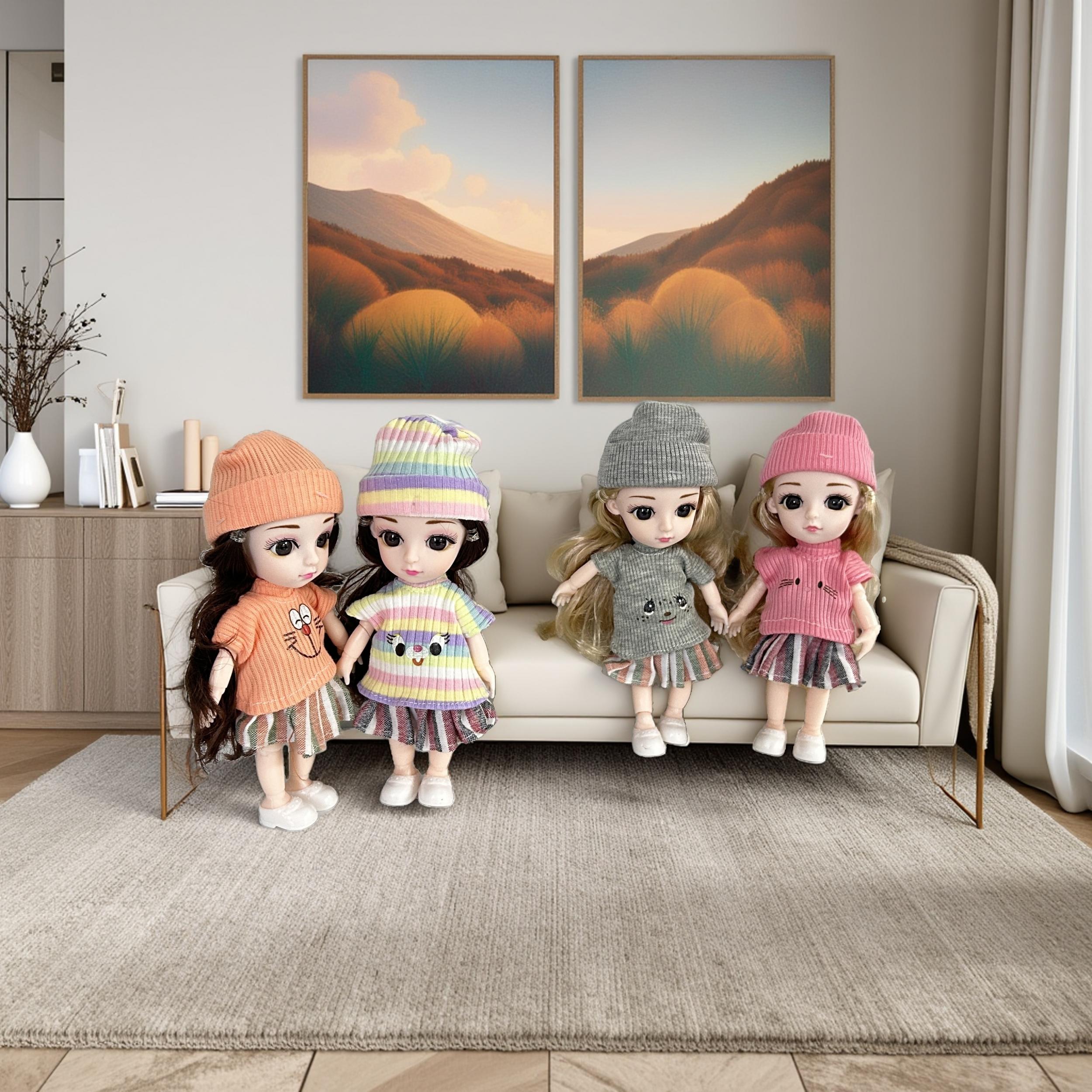 6.3 Inch Movable Joint Doll Soft Body Girl Toy Mixed