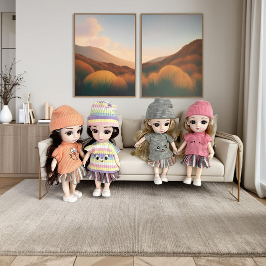 6.3 Inch Movable Joint Doll Soft Body Girl Toy Mixed