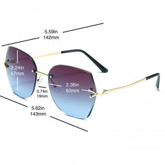 Ombre Rimless Sunglasses UV400 Sun Shades for Women