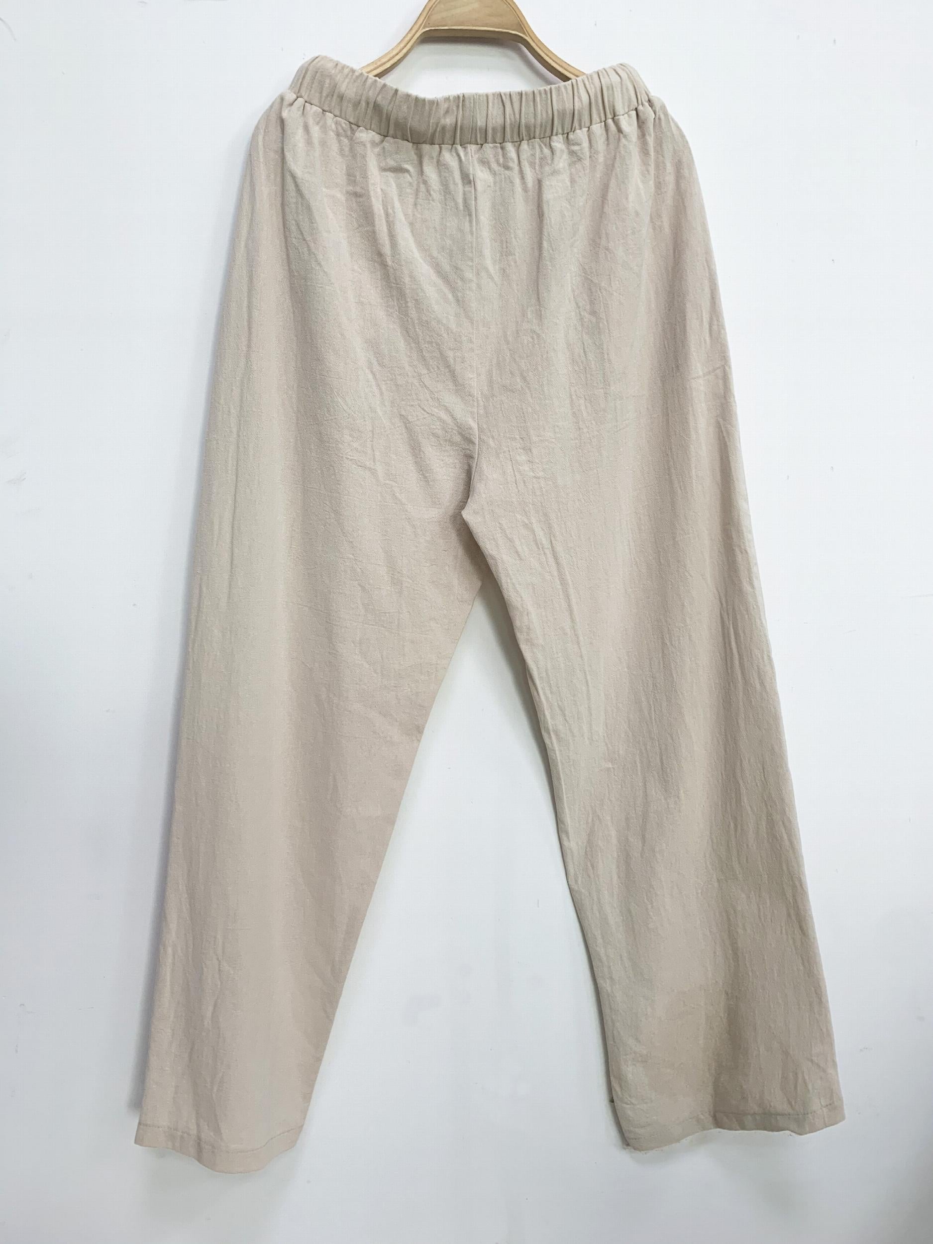  Solid Wide Leg Pants With Pockets