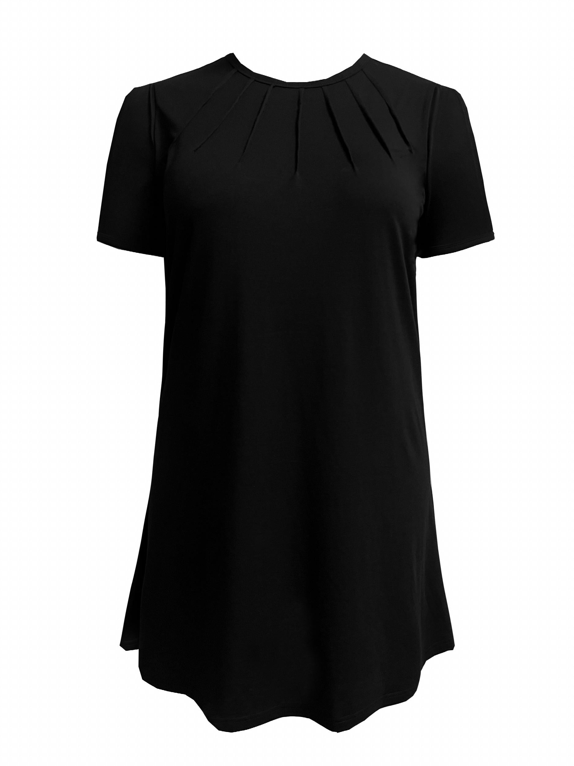  Solid Seam Detail Cut Out Sleeve Round Neck Medium Stre...